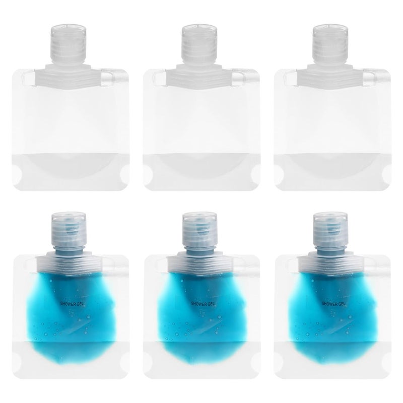 KALLORY Refillable Empty Squeeze Pouch, 15pcs 30ml Stand Up Pouch Toiletry Lotion Gel Squeezable Bags Plastic Toiletry Containers for Travel Toiletries Cosmetic - Image 3